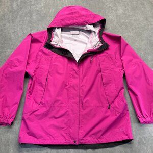 L.L.Bean Women’s Waterproof Rain Jacket Hooded Pink Shell 1X Lightweight